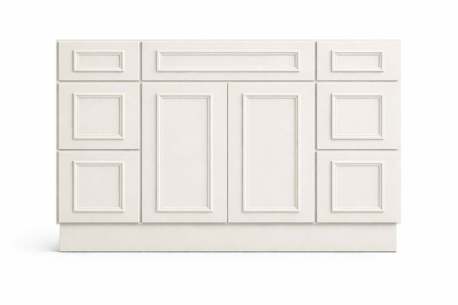 CRP-10161 Style Vanity Combination Six Drawer w/ Butt Doors in SW7010 White Duck